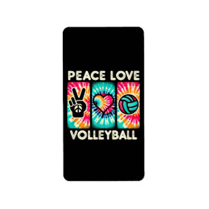 Volleyball Shirt For Teens Women Girls Peace Love Label
