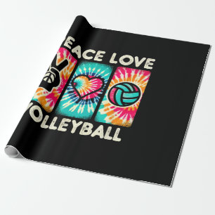 Volleyball Shirt For Teens Women Girls Peace Love Wrapping Paper