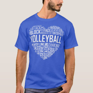 Volleyball Shirt Volleyball Lover Heart Volley Pla