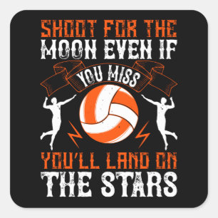 Volleyball - Shoot For The Moon Square Sticker