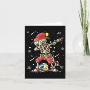 Volleyball Skeleton Christmas Santa Hat Volleyball Card