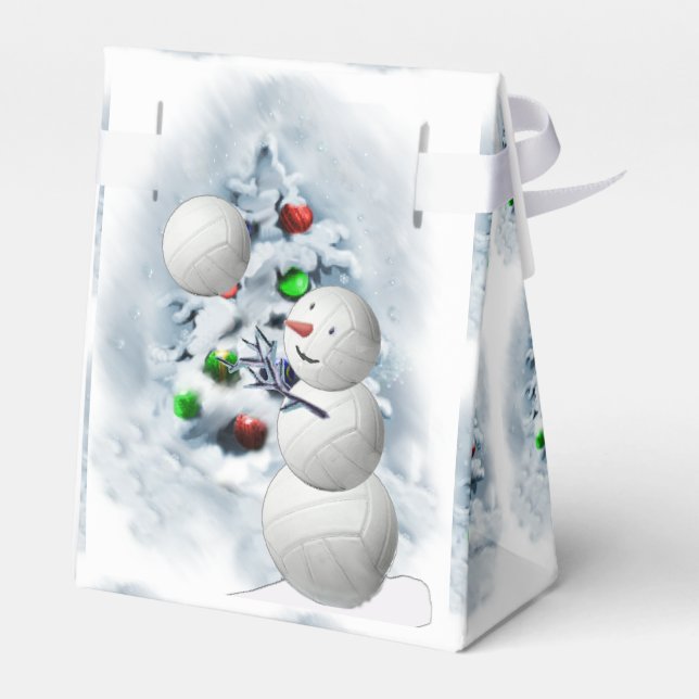 Volleyball Snowman Christmas Favour Box (Back Side)