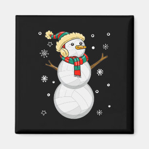 Volleyball Snowman Christmas Gift Tee Xmas Snowmie Magnet