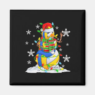 Volleyball Snowman Christmas Tree Lights Xmas Pjs Magnet