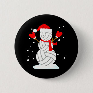 Volleyball Snowman Funny Christmas s 6 Cm Round Badge