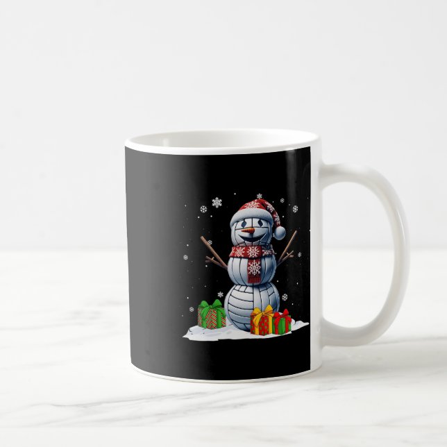 Volleyball Snowman Men Boy Christmas Volleyball Pl Coffee Mug (Right)