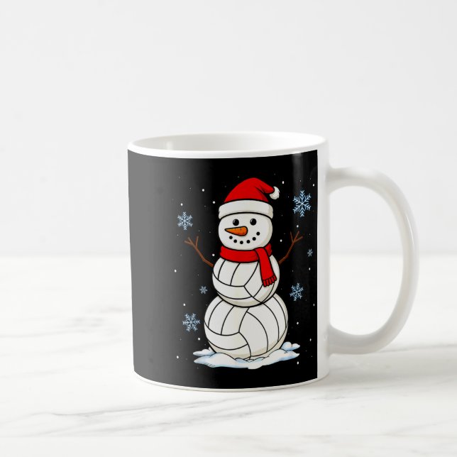 Volleyball Snowman Merry Christmas Funny Srts Xmas Coffee Mug (Right)