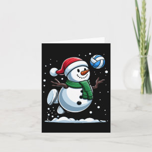 Volleyball Snowman Santa Hat Christmas Xmas Boys G Card
