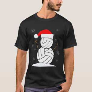 Volleyball Snowman Xmas T-Shirt