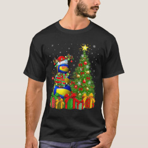 Volleyball Snowman Xmas Tree Santa Volleyball Chri T-Shirt
