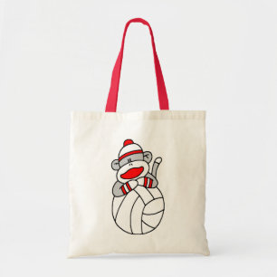 Volleyball Sock Monkey Tote Bag