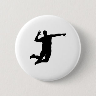 Volleyball Spike Silhouette 6 Cm Round Badge