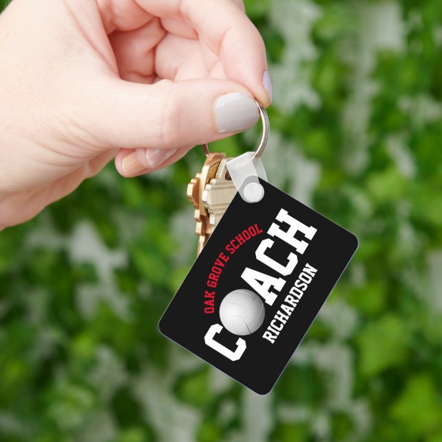 Volleyball Sport Coach - Red   Key Ring (Hand)