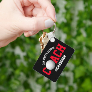 Volleyball Sport Coach - Red Key Ring