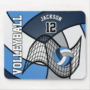 Volleyball Sport in a Blue, White and Grey Mouse Pad