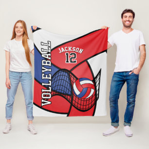 Volleyball 🏐 Sport in Red, White and Blue Fleece Blanket