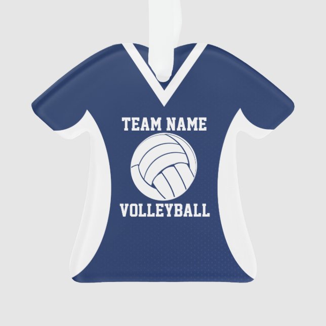 Volleyball Sports Jersey Blue Ornament (Front)