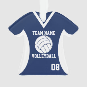 Volleyball Sports Jersey Blue with Photo Ornament