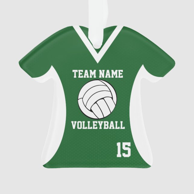 Volleyball Sports Jersey Green with Photo Ornament (Front)