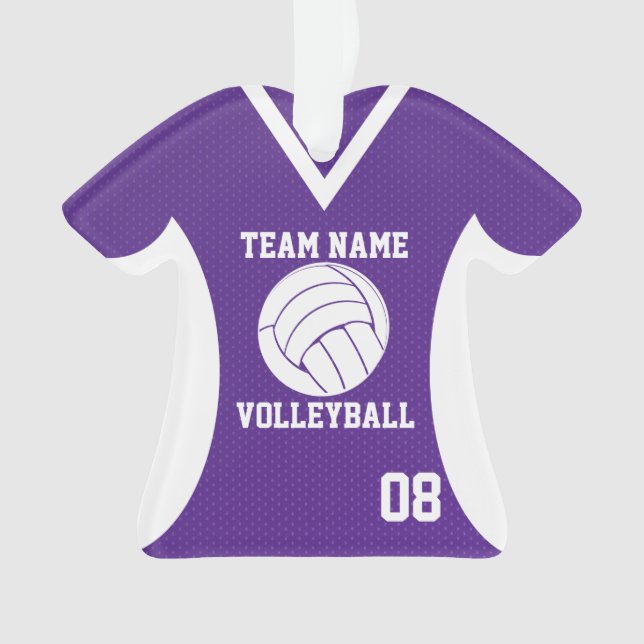 Volleyball Sports Jersey Purple with Photo Ornament (Front)