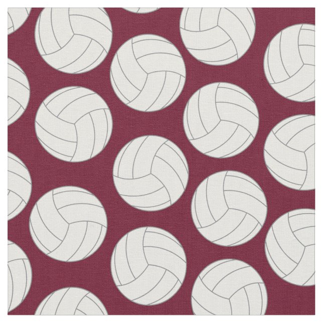 Volleyball Sports Maroon Fabric (Close Up)