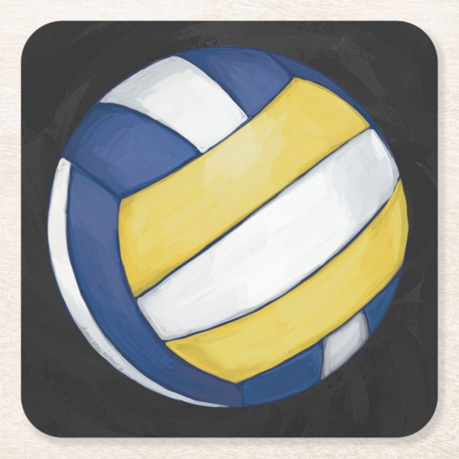 Volleyball Square Paper Coaster (Front)