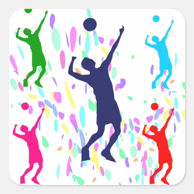 VOLLEYBALL SQUARE STICKER (Front)