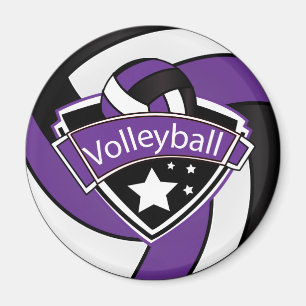 Volleyball Star Player - Purple, White and Black Magnet