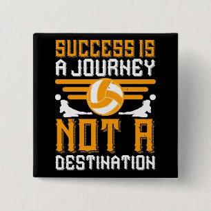 Volleyball - Success Is A Journey 15 Cm Square Badge