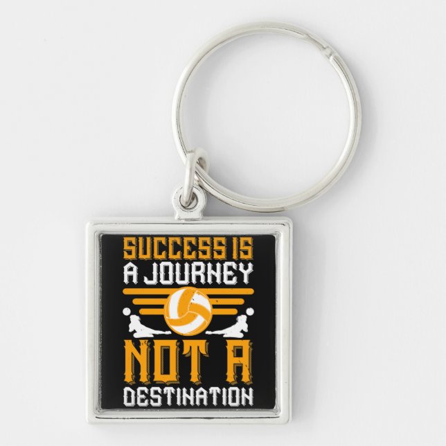 Volleyball - Success Is A Journey Key Ring (Front)