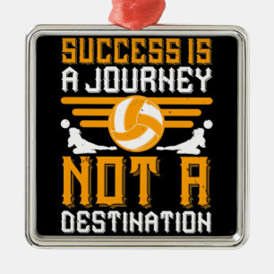 Volleyball - Success Is A Journey Metal Ornament