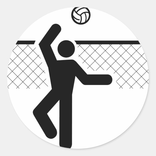 Volleyball Symbol Sticker (Front)