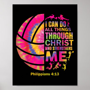 Volleyball T Shirt Teen Girls Women Christian Chri Poster