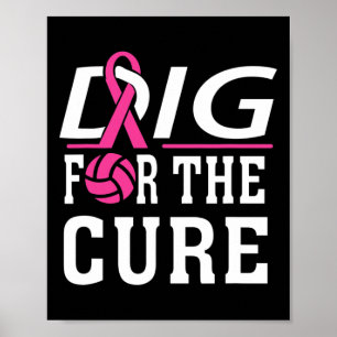 Volleyball Team Breast Cancer Awareness  Poster