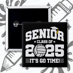 Volleyball Team Class 2025 Graduation Senior 2025 15 Cm Square Badge