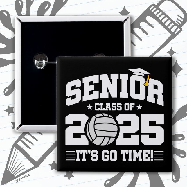 Volleyball Team Class 2025 Graduation Senior 2025 15 Cm Square Badge (Creator Uploaded)
