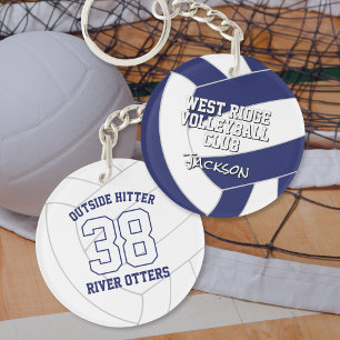 volleyball team colours gifts blue or ANY colours Key Ring