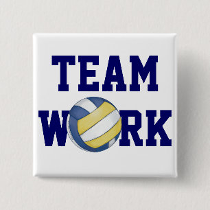 Volleyball Team Name and Number 15 Cm Square Badge