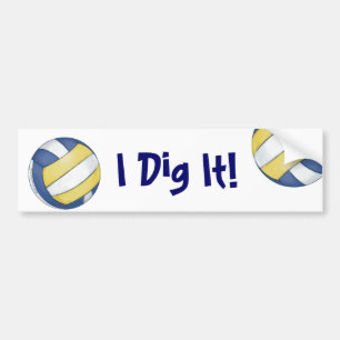 Volleyball Team Name and Number Bumper Sticker
