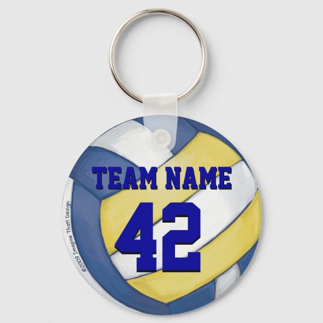 Volleyball Team Name and Number Key Ring (Front)