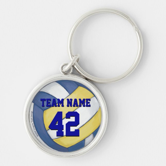 Volleyball Team Name and Number Key Ring (Front)