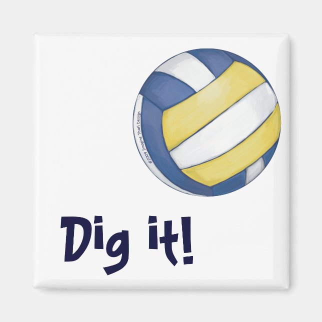 Volleyball Team Name and Number Magnet (Front)