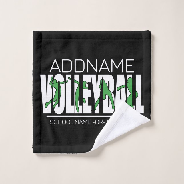 Volleyball Team Player ADD NAME School Top Athlete Bath Towel Set (Wash Cloth)