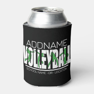 Volleyball Team Player ADD NAME School Top Athlete Can Cooler