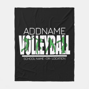 Volleyball Team Player ADD NAME School Top Athlete Fleece Blanket