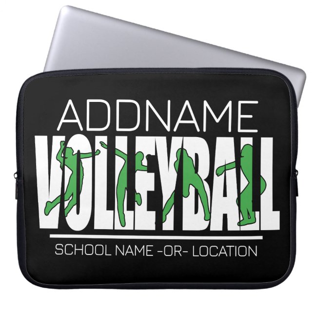 Volleyball Team Player ADD NAME School Top Athlete Laptop Sleeve (Front)