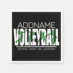 Volleyball Team Player ADD NAME School Top Athlete Napkin