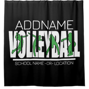 Volleyball Team Player ADD NAME School Top Athlete Shower Curtain