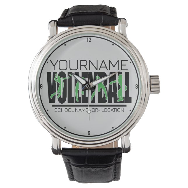 Volleyball Team Player ADD NAME School Top Athlete Watch (Front)