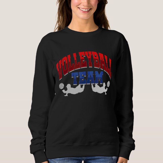 Volleyball Team Player Coach Squad Ball Sports Ath Sweatshirt (Front)